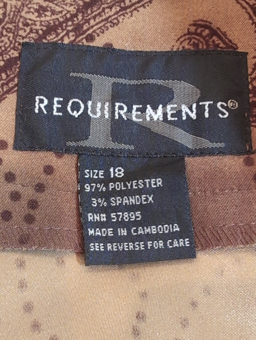 Requirements Brown Paisley & Geometric Midi Pencil Skirt - Picture 2 of 4